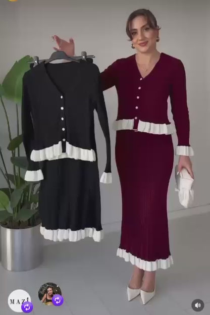 Stylestore knitted peplum skirt set