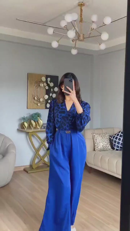Stylish luxury jumpsuit with belt
