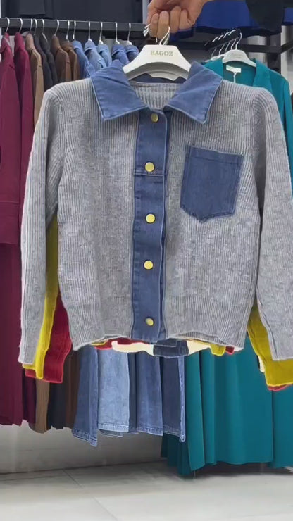 Style store denim sweater