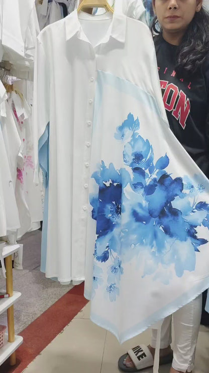 Stylish luxury scarf shirt dress